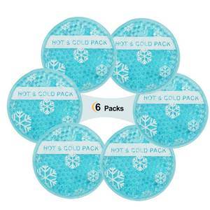 lot 12190 image: OLESILK Small Hot Cold 6 Packs, Reusable Round Gel Beads Ice Pack with Cloth Backing, Hot and Cold Therapy for Breastfeed Injury, Kids Pain Relief, Headache, Tired Eyes, Wisdom Teeth, Sinus Relief