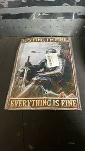 lot 12191 image: Its Fine Im Fine Everything Is Fine Knight Metal Sign 1 ft x 8in