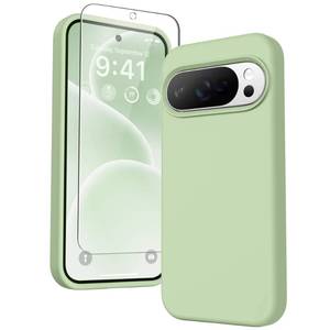 lot 12215 image: GONEZ for Google Pixel 10Pixel 10 Pro Case, Liquid Silicone Case with Screen Protector, Full Body Protective Cover, Anti-Scratch Soft Microfiber Lining, Shockproof Phone Cover 6.3, Green
