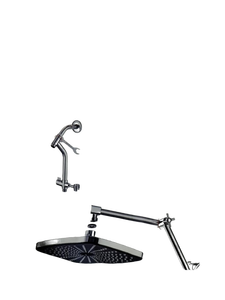 lot 13521 image: Psylc Adjustable Shower System with Rainfall Head and Handheld Sprayer