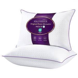 lot 13530 image: JOLLYVOGUE Pillows Queen Size Set of 2, Soft Supportive Bed Pillows with Super Soft Down Alternative Fill, Luxury Fluffy Hotel Quality for Side, Back, and Stomach Sleepers