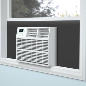 lot 13552 image: Air Jade Window Air Conditioner Side Panels, Full Surround Insulated Foam Cover for Indoor Window AC Unit, Window AC Seal Kit for Summer and Winter, Black