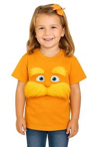 lot 14159 image: ComfyCamper Orange Mustache Costume T Shirt �� Halloween Holiday Kids Teens Adults �� Tshirt for Girls & Boys, 2-4 Years
