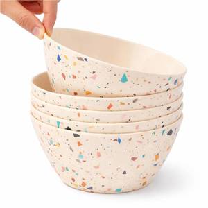 lot 14170 image: ilohaus Bamboo Bowl Set of 4 �� 6-Inch, 20 oz Deep Cereal & Snack Bowls for Kids and Toddlers �� BPA-Free, Dishwasher Safe, Lightweight Alternative to Plastic or Ceramic