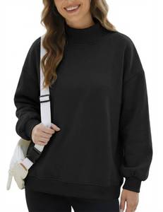 lot 14186 image: Wyeysyt Womens Mock Neck Sweatshirt Oversized Fall Outfits Fleece Lined Turtleneck Pullover Long Sleeve Casual Top Loose Fit(Black-M)