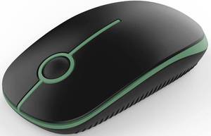 lot 14210 image: VssoPlor Wireless Mouse, 2.4G Slim Portable Computer Laptop Mouse with Nano Receiver Quiet Silent Optical Mice for Notebook, PC, Laptop, Computer-Black and Green