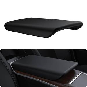 lot 16204 image: BASENOR Tesla Model S Model X Center Console Cover Non-Slip TPE Armrest Cover No Logo Protector Armrest Proprietary Design 2021-2026 Tesla Interior Accessories Black