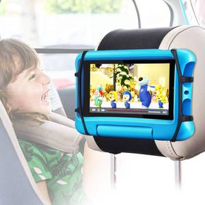 lot 16209 image: FANGOR Car Headrest Mount Holder, Tablet Holder for Kids in Back Seats, Anti-Slip Strap and Holding Net,Angle-AdjustableFits All 7 Inch to 12.9 Inch Tablets