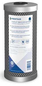 lot 16214 image: Pentair Pentek FloPlus-10BB Big Blue Carbon Water Filter, 10-Inch, Whole House Modified Molded Carbon Block Replacement Cartridge, 10 x 4.5, 0.5 Micron