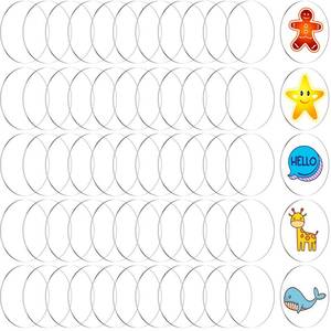 lot 16230 image: 60 Pieces Transparent Acrylic Circle Discs Thick Round Acrylic Sheets Blanks Clear Round Ornaments for DIY Projects and Crafts(1 Inch)