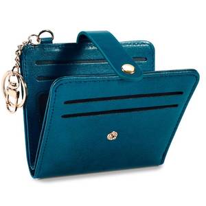 lot 16246 image: Airkit Small Wallets Woman RFID Blocking Leather Credit Card Holder - with ID Window - Card Wallets for Women - with Zipper Coin Purse - Keychain Wallet