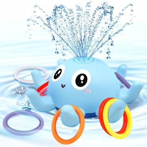 lot 16256 image: Baby Octopus Bath Toy, Light Up Sprinkler with 8 Sensory Rings, Bathtub Fountain Spray Toy for Kids �� Pool Toys for Toddlers