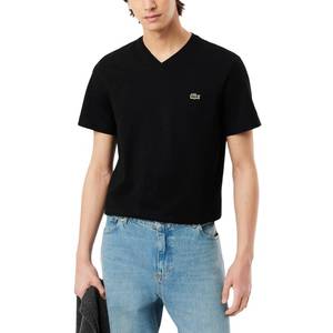 lot 16257 image: Lacoste Mens V Neck Cotton T-Shirt, Black, X-Large