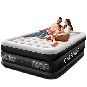 lot 17613 image: CHERIMOR Queen Air Mattress with Built-in Pump, 18 Raised Comfort, 48Hr Leak-Proof Test, Upgraded Honeycomb Pillar Design, Supports 800 lbs, 3-Min Inflation-Inflatable Bed for Home Guests & Camping