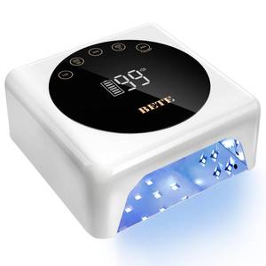 lot 17632 image: BETE Cordless LED Nail Lamp, 78W Rechargeable UV Nail Light, Intelligent Infrared Sensor and LCD Display Curing Nail Lamp, Portable Nail Dryer Gel Polish Light with 5 Timer Setting White