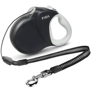 lot 18035 image: Fida Upgraded Retractable Dog Leash 30ft, Heavy Duty Pet Walking Leash for MediumLarge Breed up to 110 lbs, 360° Tangle-Free Long Retract Dog Lead, Soft Grip, One-Hand Brake, Black