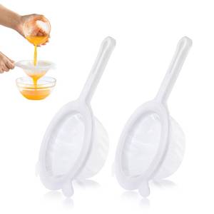 lot 18038 image: VRUIFA 2PCS Plastic Fine Mesh Strainer, Nylon Ultra Strainer for Juice,Yogurt, Coffee, Honey, Milk, Nut Milk with Handle (120200Mesh)