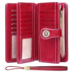 lot 18042 image: SENDEFN Wallets for Women Leather Credit Card Holder with RFID Blocking Large Capacity Wristlet