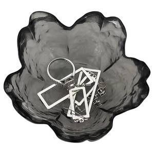 lot 18046 image: Koyzsen Black Crystal Flower Jewelry Ring Dish, Clear Trinket Bowl, Cute Nightstand Decor Ring Holder for Women, Home Decor Gifts for Women, Wedding, Birthday, Mothers Day