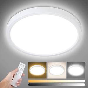 lot 18081 image: Unicozin Dimmable Ceiling Light with Remote Control, Wired 8.7Inch 18W 3000K-6000K Light Color Adjustable, Round LED Flush Mount Ceiling Lamp, White Flat Panel Lights for Dining Room, Bedroom, Kitchen