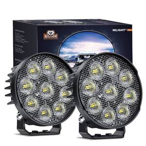 lot 18084 image: Nilight 2 PCS 4 Inch LED Pods Round 3370LM Built-in EMC 90°Flood Beam Angle Offroad Driving Lights Side Rear Back-Up Light for Tractor Truck Motorcycle Boat ATV UTV