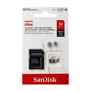 lot 18447 image: SanDisk Ultra 32GB UHS-IClass 10 Micro SDHC Memory Card With Adapter - SDSDQUAN-032G-G4A