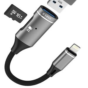 lot 18463 image: Kefiany Lightning to USB Adapter (2in1) for iPhone 14 13 Pro Max Micro SD Card Reader MFi Certification Cable Digital Camera for Ipad Flash Drive OTG 3.0 Lighting Transfer Adaptador Cord Connection