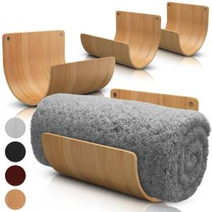 lot 18470 image: Bamboo Towel Rack by Aura Nest Set of 4 Wood Towel Racks Bamboo Bathroom Accessories -Wall Towel Holder for Rolled Towels Wooden Towel Racks for Bathroom Spa Bathroom - Natural Bamboo