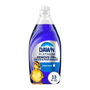 lot 18474 image: Dawn Platinum Dish Soap, Fresh Rain Scent Liquid Dishwashing Detergent, Powerful Dawn Dish Soap for Tough Grease Removal, 13 oz