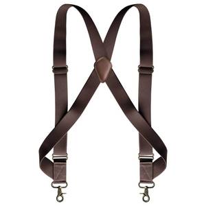 lot 18491 image: LazarsSpace Under Clothing Suspenders for Men X -Back with 2 Side Swivel Hooks and 1.5 Inch Wide Adjustable Strap Brown