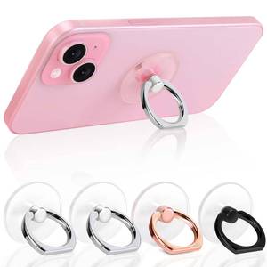 lot 18499 image: Jsoerpay Cell Phone Ring Holder, Transparent Ring Holder 360°Rotation Finger Ring Stand, Clear Cell Phone Kickstand Compatible with Most of Phones, Tablet and Case, (2Silver1Black1Rose Gold)