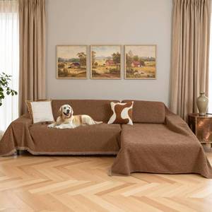 lot 19041 image: MYSKY HOME Sectional Slipcover Furniture Protector, Couch Cover for Sectional Sofa �� 2 Pieces Sofa Cover for L Shape Sofa for Pet, Kid, Blanket for 2-3 Cushion Couch (71x11871x118, Camel)