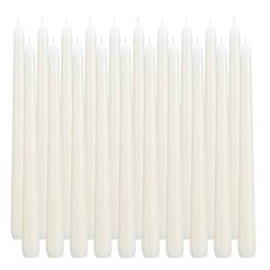 lot 19046 image: flamecan Ivory Taper Candles, Set of 20 Unscented and Smokeless 10 Inch Taper Candles Long Burning, Paraffin Wax with Cotton Wicks for Burning Approxinately 7-8 Hours Time(Set of 16)