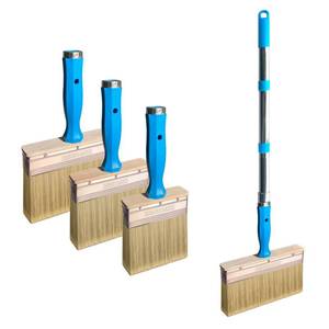 lot 19076 image: Deck Stain Brush, 3 PCS Wide Paint Brushes (4, 5, 6) for Faster Coverage with 1 Piece Extension Pole (33.5), Stain Brushes for Wood, Deck, Walls, Fence and House