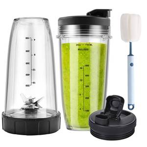 lot 19086 image: 6pcs Cups Replacement and Blade Compatible with Ninja Blender, 24oz Ninja Cups for Blender and 7Fins Blade Replacement, Ninja Blender Replacement Parts for BL642-30 BL450-30 BL482-30 BL687CO-30