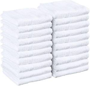 lot 19102 image: White Salon Towels - 16 x 27 Inch Soft Cotton Hand Towels for Hair Stylists, Barbers & Spas - Quick Dry, Durable Towel for Facial, Pedicure, Manicure & Massage Use - Pack of 12