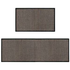lot 19103 image: Artoid Mode Washable Non-Skid Kitchen Rugs and Mats Set of 2, Rubber Backing Home Decor Kitchen Mats for Floor Front of Sink Black - 17x29 and 17x47 Inch