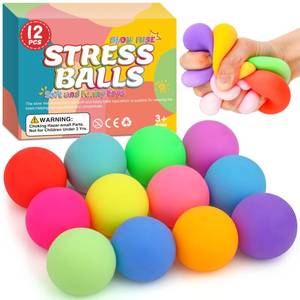 lot 19104 image: 12 Pack Slow Rising Stress Ball,Stress Balls for Kids Adults,Stretchy Fidget Toys for Stress Relief,Hand Therapy Sensory Squishy Ball, Squishy Toys for Kids, Classroom Prize Box Party Favors