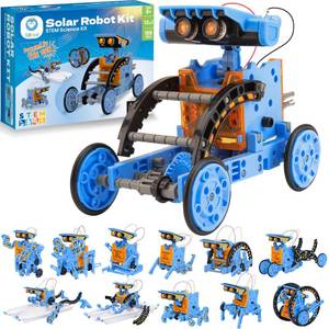 lot 19109 image: Sillbird Solar Building Robot Kit STEM Gift for Boys Aged 8-13, DIY Science Educational Toys for Kids Teens Birthday, 12-in-1 Solar or Battery Powered Robotic Set with 196 Pieces