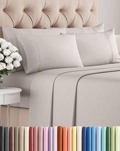 lot 19120 image: King 6 Piece Sheet Set - Comfy Breathable & Cooling - Ultra-Soft Hotel Luxury Bedding Set with 8-16 Inch Deep Pockets - 1 Flat & 1 Fitted Sheet & 4 Pillowcases - Wrinkle Free & Easy Care - Light Grey