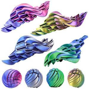 lot 19141 image: Morphslime 3D Printed Twist Sphere Fidget Slime Ball, Hypnotic Slime-Inspired Gear Spinner Sphere for Stress Relief, Relaxation & Focus, for Easter Basket Stuffers, Birthday Gift (4 pcs Set)