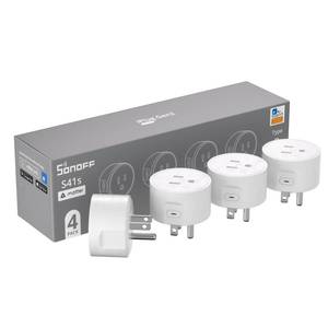 lot 20011 image: SONOFF Matter Smart Plug S41s 4-Pack, 15A 1800W WiFi Smart Plug Outlet, ETL Certified, Remote & Voice Control with Timer, Compatible with Alexa, Google Home, Apple HomeKit & SmartThings