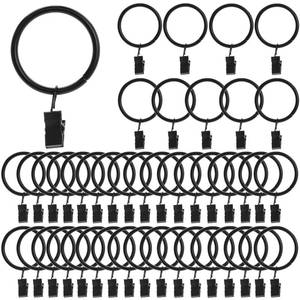 lot 20033 image: 44 Pack Metal Curtain Rings with Clips,Decorative Drapery Rustproof Vintage, 1.5 Inch Interior Diameter,Black