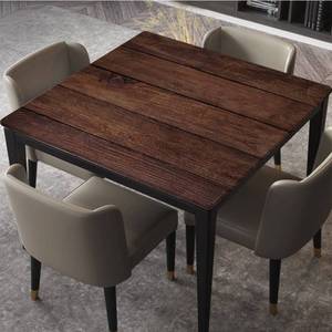 lot 20035 image: DUNHUANG Square Waterproof Tablecloth (Polyester, Suitable for 42x42 Table, Wooden Texture -60) - Fitted, Elastic, Modern Design for Indoor Outdoor Party Dinner Patio Decor