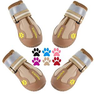 lot 20039 image: QUMY Dog Shoes for Large Dogs, Medium Dog Boots & Paw Protectors for Winter Snowy Day, Summer Hot Pavement, Water-Resistant in Rainy Weather, Outdoor Walking, Indoor Hardfloors Skid-Resistant Sole