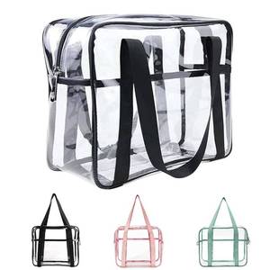 lot 20056 image: SxoSyo Clear Makeup Bags Large Travel Toiletry Bag for Women Transparent Bag Clear Cosmetic Bags with Handle Bathroom Organizer (black)