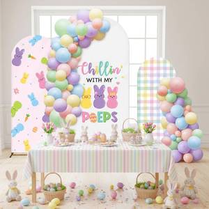 lot 20119 image: K1tpde 101PCS Easter Bunny Arch Backdrop Cover with Colorful Balloon Garland Decoration Kit, Easter Party Stretch Backgrounds, 4ft, 5ft, 6ft for Baby Shower Holiday Ceremony Decoration Photoshoot