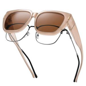 lot 20133 image: HAOLOTA Polarized Fit Over Glasses Sunglasses for Women Men Trendy Square Wrap Around Shades UV Protection