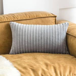 lot 20484 image: UGASA Velvet Pillow Covers Striped, Decorative Throw Cushion Case with Hidden Zipper for Home CouchBedroom, Soft Cozy Solid Oblong, 1 Piece (12x20, Light Grey)