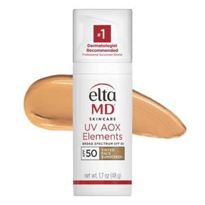 lot 20492 image: EltaMD UV AOX Elements Tinted Mineral Face Sunscreen Lotion, Tinted Moisturizer for Face SPF 50 with Antioxidants, For Dry Sensitive Skin 1.7 oz Pump
